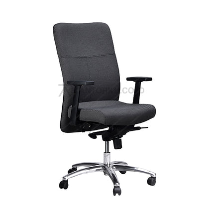 Gray office chair with armrests on a white background Kursi Kantor Ergonomis - Kursi Kerja desain Minimalis - Kursi Staff - Kursi Karyawan - kursi dengan roda , sandaran lengan, dan hidrolik - MORELLI - KANTORKU