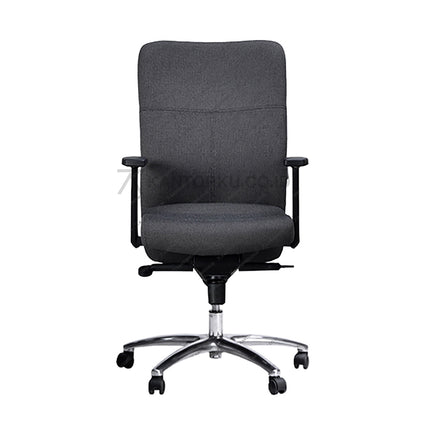 Gray office chair with black armrests on a white background Kursi Kantor Ergonomis - Kursi Kerja desain Minimalis - Kursi Staff - Kursi Karyawan - kursi dengan roda , sandaran lengan, dan hidrolik - MORELLI - KANTORKU