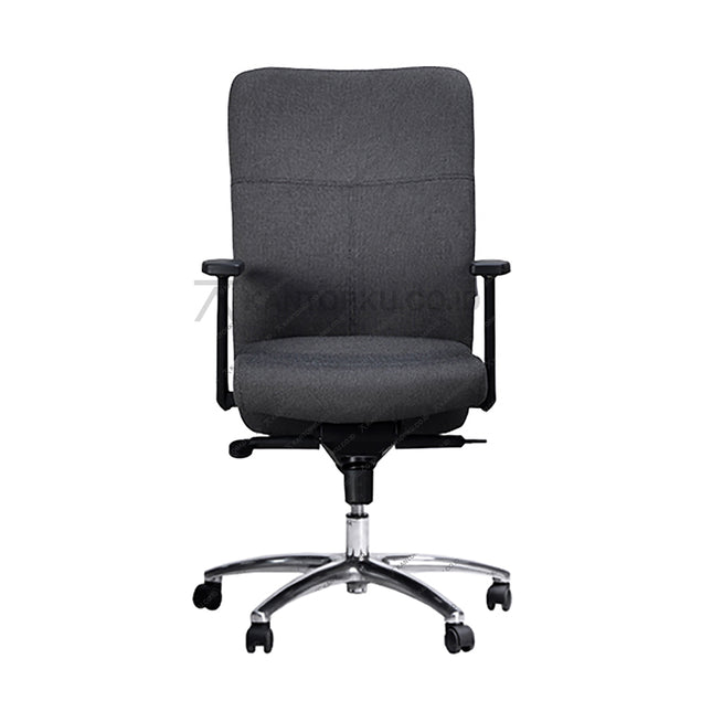 Gray office chair with black armrests on a white background Kursi Kantor Ergonomis - Kursi Kerja desain Minimalis - Kursi Staff - Kursi Karyawan - kursi dengan roda , sandaran lengan, dan hidrolik - MORELLI - KANTORKU