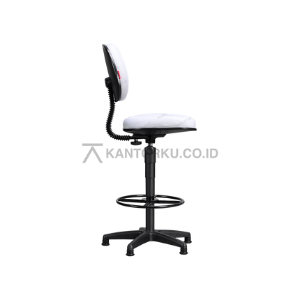 kursi bar minimalis dengan sandaran rendah dan kaki chrome kokoh — kantorkudotcodotid