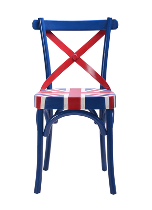 kursi makan union jack jakarta desain retro unik Tersedia di Kantorku