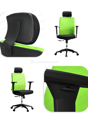 kursi direktur kantor Indachi Vasco I sandaran tangan nyaman premium Tersedia di Kantorku — Furniture Jakarta