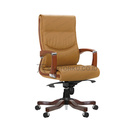 Kursi kantor Ichiko Verino I WD HDT eksekutif modern dengan sandaran kayu — kantorku
