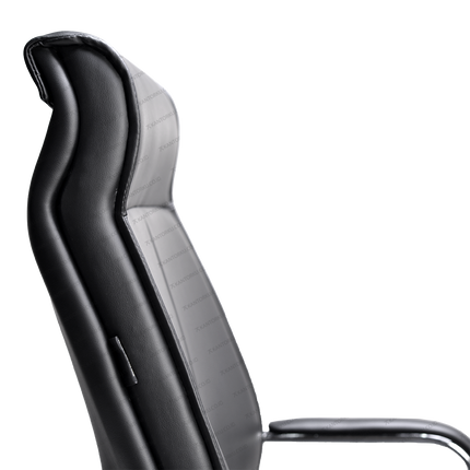 Kursi kantor Subaru Versa LCA Leather dengan sandaran lengan aluminium yang elegan.