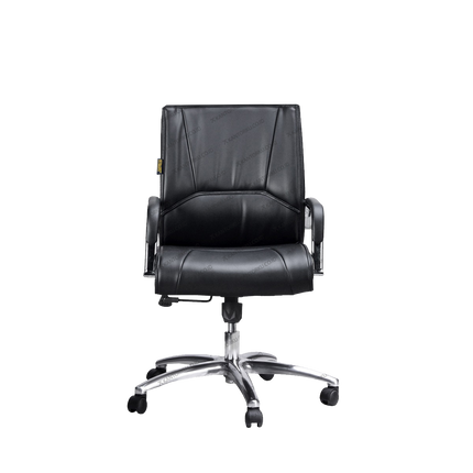 Kursi kantor Subaru Victory M Leather dengan kulit asli dan kaki nylon berkualitas.