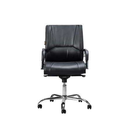 Kursi kantor Subaru Victory MC CR Leather dengan kulit asli dan kaki chrome.