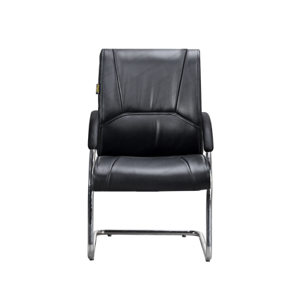 Kursi manager Subaru Victory U Leather dengan kulit asli dan kaki cantilever besi.
