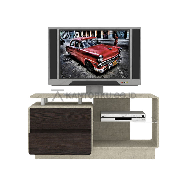 Rak TV Expo VR 7280 bentuk melengkung stylish dan kokoh – kantorkudotcodotid