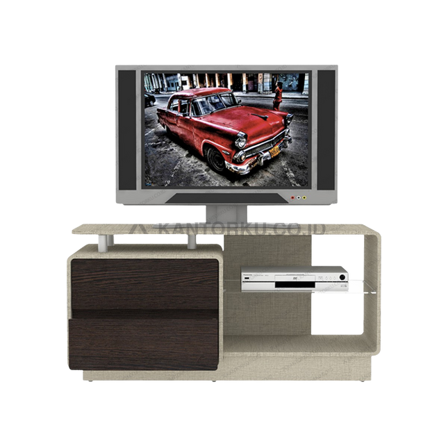 Rak TV Expo VR 7280 bentuk melengkung stylish dan kokoh – kantorkudotcodotid