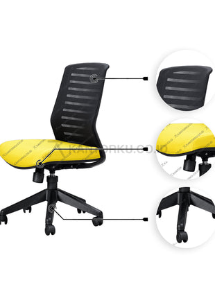 Kursi Kantor Ergonomis - Kursi Kerja desain Minimalis - Kursi Staff - Kursi Karyawan - kursi dengan roda, dan tuas hidrolik - SAVELLO VIENTA Kursi Kantor ergonomis cocok digunakan sebagai kursi rapat desain elegan harga ramah di kantong - Savello - KANTORKU