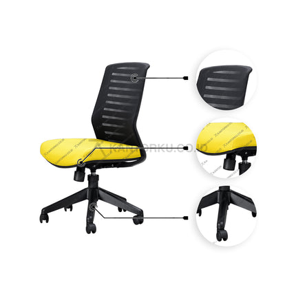 Kursi Kantor Ergonomis - Kursi Kerja desain Minimalis - Kursi Staff - Kursi Karyawan - kursi dengan roda, dan tuas hidrolik - SAVELLO VIENTA Kursi Kantor ergonomis cocok digunakan sebagai kursi rapat desain elegan harga ramah di kantong - Savello - KANTORKU