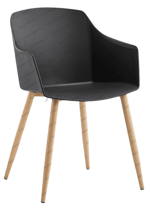 Kursi serbaguna tahan cuaca dengan desain moulded dan kaki kayu maple elegan — kantorku.
