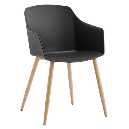 Kursi serbaguna tahan cuaca dengan desain moulded dan kaki kayu maple elegan — kantorku.