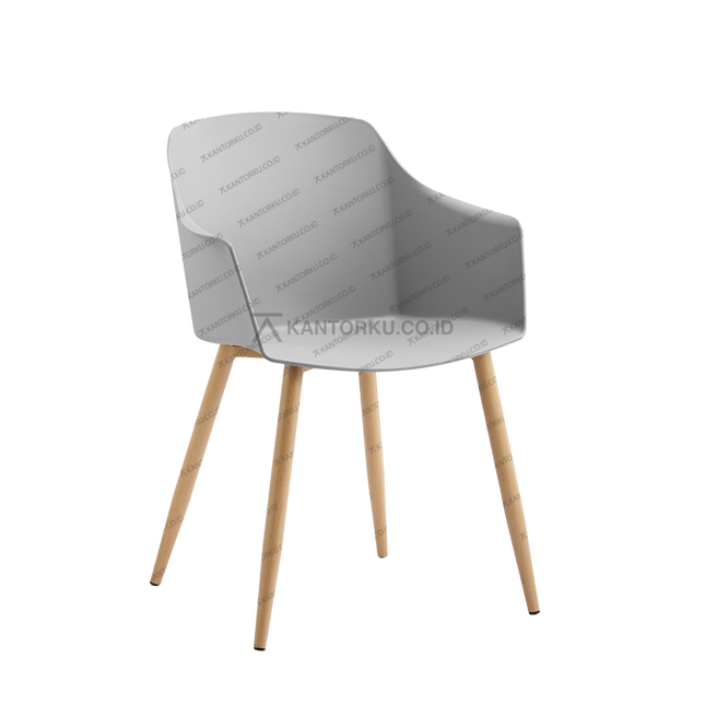 Kursi HighPoint bergaya kontemporer dengan kaki kayu dan dudukan moulded elegan — kantorku.co.id.
