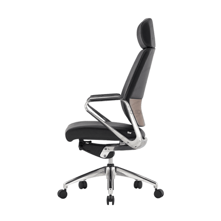 Desain sandaran berlekuk ergonomis pada kursi kerja modern FIRM - Tersedia di Kantorku.co.id
