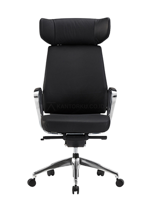 Kursi FIRM ergonomis dengan headrest wing shape dan panel wood veneer elegan - Tersedia di Kantorku.co.id