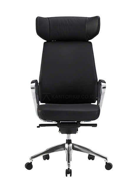 Kursi FIRM ergonomis dengan headrest wing shape dan panel wood veneer elegan - Tersedia di Kantorku.co.id