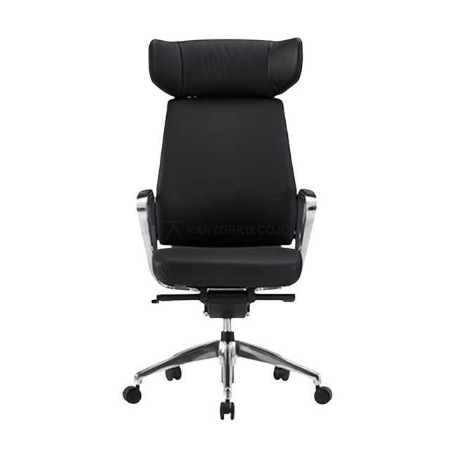 Kursi FIRM ergonomis dengan headrest wing shape dan panel wood veneer elegan - Tersedia di Kantorku.co.id