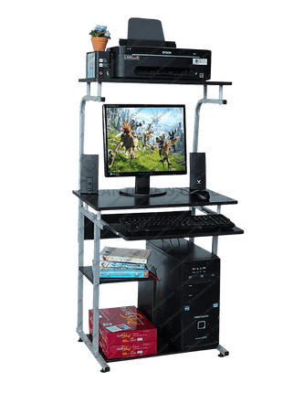 Meja Lunar H 905 untuk komputer dan printer dengan desain hemat ruang dari kantorkudotcodotid