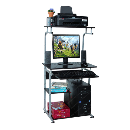 Meja Lunar H 905 untuk komputer dan printer dengan desain hemat ruang dari kantorkudotcodotid