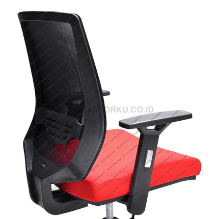 Kursi Kantor Ergonomis - Kursi Kerja desain Minimalis - Kursi Staff - Kursi Karyawan - kursi dengan roda, sandaran lengan, dan tuas hidrolik - KANTORKU