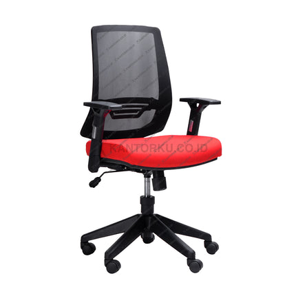 Kursi Kantor Ergonomis - Kursi Kerja desain Minimalis - Kursi Staff - Kursi Karyawan - kursi dengan roda, sandaran lengan, dan tuas hidrolik - KANTORKU
