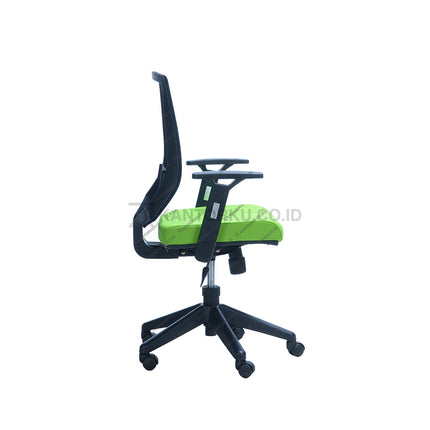 Kursi Kantor Ergonomis - Kursi Kerja desain Minimalis - Kursi Staff - Kursi Karyawan - kursi dengan roda, sandaran lengan, dan tuas hidrolik - KANTORKU
