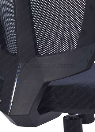 Kursi Kantor Ergonomis - Kursi Kerja desain Minimalis - Kursi Staff - Kursi Karyawan - kursi dengan roda, sandaran lengan, dan tuas hidrolik -  - SAVELLO zitron - KANTORKU