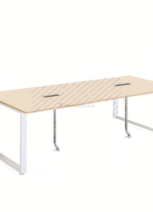 Meja rapat elegan dengan desain modern dan fitur cable management – kantorku.co.id