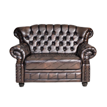 Sofa OLIV CS 02 klasik aristokrat dengan lapisan kulit sintetis hasil washing lembut — kantorku.co.id